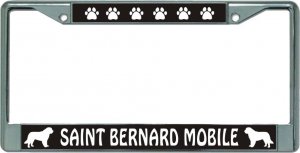 Saint Bernard Mobile Chrome License Plate Frame