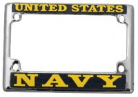 United States Navy Chrome Motorcycle License Frame