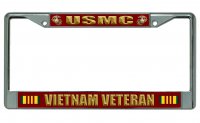 U.S.M.C. Vietnam Veteran Chrome License Plate Frame