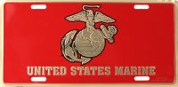 U.S. Marines Globe And Anchor Metal License Plate