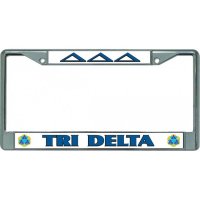 Tri Delta Chrome License Plate Frame