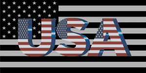 USA Flag Black And White Photo License Plate