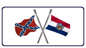 Confederate Rebel Flag / Missouri Flag Photo License Plate