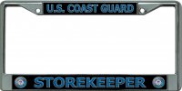 U.S. Coast Guard Storekeeper Chrome License Plate Frame