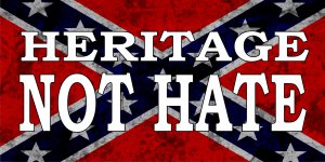 Heritage Not Hate Confederate Rebel Flag Photo License Plate