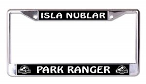 Jurassic Park Ranger Chrome License Plate Frame