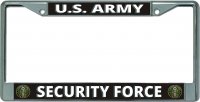 U.S. Army Security Force Chrome License Plate Frame