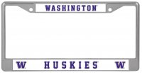 Washington Huskies Chrome License Plate Frame