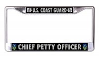 U.S. Coast Guard Chief Petty Officer Chrome License Plate Frame