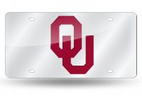 Oklahoma Sooners Logo Silver Laser License Plate