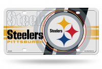 Pittsburgh Steelers White Circle Design Metal License Plate