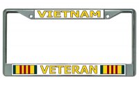 Vietnam Veteran #4 Chrome License Plate Frame