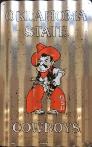 Oklahoma State Cowboys Corrugated Metal Sign