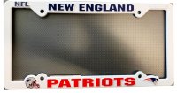 New England Patriots White Plastic License Plate Frame