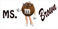 M&M's Ms. Brown Photo License Plate