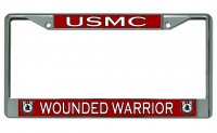 USMC Wounded Warrior #2 Chrome License Plate Frame