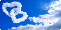 Double Heart Clouds Photo License Plate