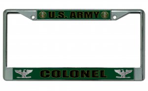 U.S. Army Colonel Chrome Photo License Plate Frame