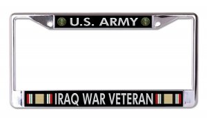 U.S. Army Iraq War Veteran Chrome License Plate Frame