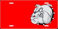 Cartoon Bulldog (Red) Airbrush License Plate