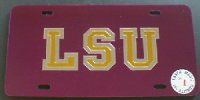 LSU Tigers Purple Laser License Plate