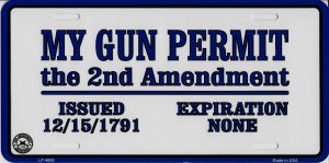 My Gun Permit The 2nd Amendment Metal License Plate