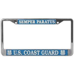 U.S. Coast Guard Semper Paratus Chrome License Plate Frame