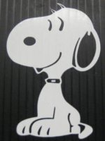 Snoopy White 4" x 4" Decal