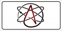 Atheist Atomic Whirl On White Photo License Plate