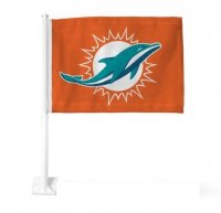 Miami Dolphins Orange Car Flag