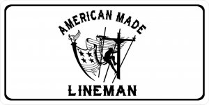 American Made Lineman Photo License Plate