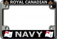 Royal Canadian Navy Chrome Motorcycle License Plate Frame