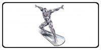 Silver Surfer On White Photo License Plate