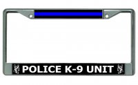 Police K-9 Unit Chrome License Plate Frame
