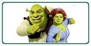 Shrek And Fiona Photo License Plate
