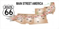 Main Street America Route 66 Photo License Plate