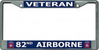Veteran 82nd Airborne Chrome License Plate Frame