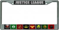 Justice League Chrome License Plate Frame