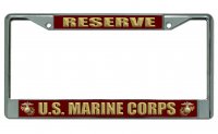 U.S. Marine Corps Reserve Chrome License Plate Frame