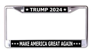 Trump 2024 Make America Great Again Chrome License Plate Frame