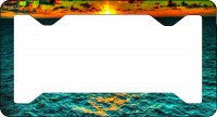 Ocean Sunset Thin Style License Plate Frame