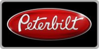 Peterbilt Logo On Black Photo License Plate