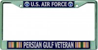 U.S. Air Force Persian Gulf Veteran Chrome License Plate Frame