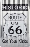 Route 66 Corrugated Metal Sign