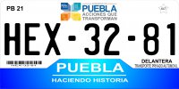 Mexico Puebla Photo License Plate