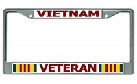 Vietnam Veteran #3 Chrome License Plate Frame