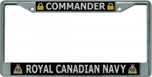 Royal Canadian Navy Commander Chrome License Plate Frame