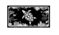 Turtle Black Brushed Chrome Metal License Plate