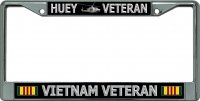 Huey Veteran Vietnam Veteran Chrome License Plate Frame