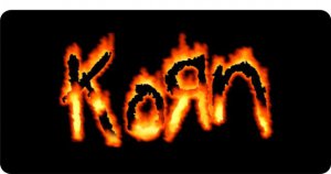 Korn on Fire Photo License Plate